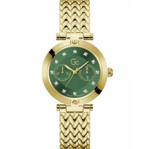 Наручные часы Z21007L1MF, зеленый, золотой Gc. Цвет: золотистый/зеленый/золотой