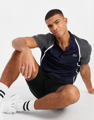 Теннисная дышащая футболка-поло с сетчатыми рукавами Sport-Темно-синий Lacoste