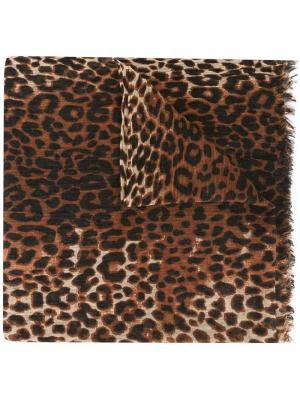 Платок с леопардовым принтом Twin-Set. Цвет: коричневый