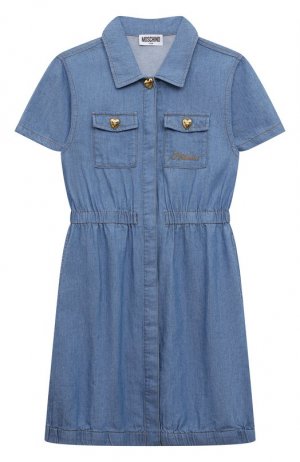 Джинсовое платье Moschino. Цвет: синий