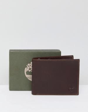 Коричневый кожаный бумажник с карманом для монет Grafton Timberland. Цвет: коричневый