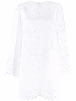 Платье с длинными рукавами и вышивкой Dolce & Gabbana. Цвет: белый