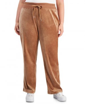 Велюровые широкие брюки больших размеров, тан/бежевый Calvin Klein