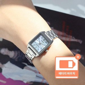 Women s Fashion Metal Wristwatch + Battery Exchange Ticket Package Casio