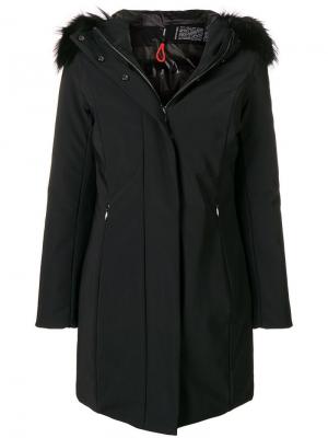Пальто с капюшоном и меховой отделкой Rrd. Цвет: черный