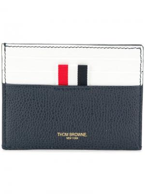 Визитница с фирменной отделкой Thom Browne. Цвет: синий