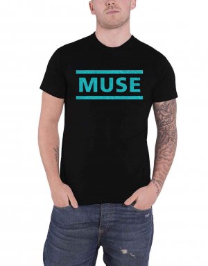 Голубая футболка с логотипом , черный Muse