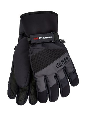 Утепленные перчатки с термозащитой thermo-plus и кожаными вставками COLMAR. Цвет: черный