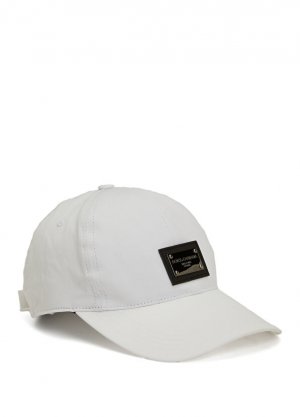 Белая мужская шляпа с логотипом Dolce&Gabbana