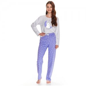 Пижама , лонгслив, брюки, размер 152, серый Taro. Цвет: серый