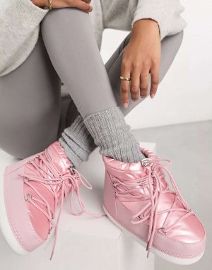 Розовые зимние ботинки с низкой лодыжкой Zuri Public Desire