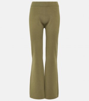 Расклешенные брюки из эластичного шелка , зеленый Joseph