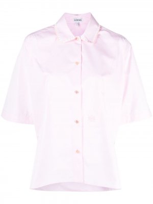 Рубашка с манишкой и вышитым логотипом LOEWE. Цвет: розовый