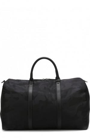Текстильная дорожная сумка Garavani с камуфляжным принтом Valentino. Цвет: черный