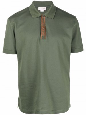 Рубашка поло с короткими рукавами и логотипом Alexander McQueen. Цвет: зеленый