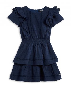 Многоуровневое хлопковое платье в горошек для девочек, Little Kid, Big Kid — 100% эксклюзив AQUA