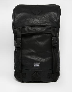 Черный туристический рюкзак из искусственной кожи ASOS. Цвет: черный