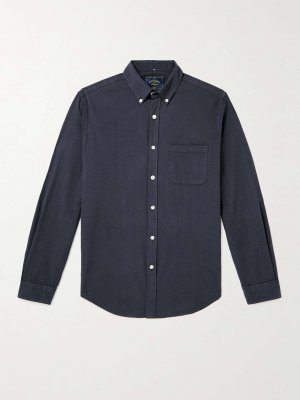 Рубашка Atlantico Slim-Fit с воротником на пуговицах из хлопка и сирсакера PORTUGUESE FLANNEL, нави Flannel