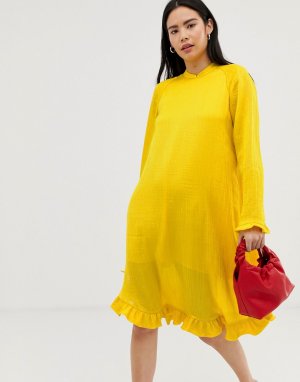 Платье из жатой ткани Pretty-Желтый Mads Norgaard