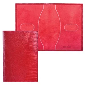 Обложка для паспорта женская Ящерица красная Befler. Цвет: красный