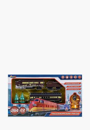 Игрушка радиоуправляемая Играем Вместе Пассажирский поезд, 22 детали. Цвет: разноцветный