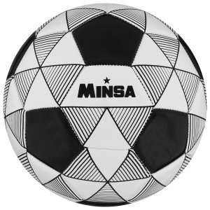 Мяч футбольный minsa, pu, машинная сшивка, 32 панели, размер 5 MINSA. Цвет: белый, черный