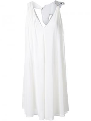 Платье с серебристой вставкой Jay Ahr. Цвет: белый