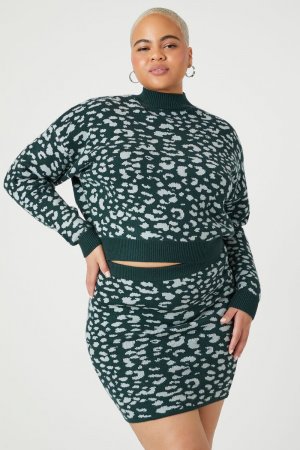 Комплект из пуловера и юбки с леопардовым принтом больших размеров , кипарис Forever 21