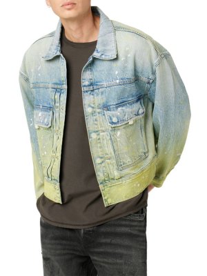 Джинсовая куртка свободного кроя дальнобойщика , цвет Blue Multicolor Hudson