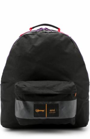 Текстильный рюкзак с карманом Ami. Цвет: черный