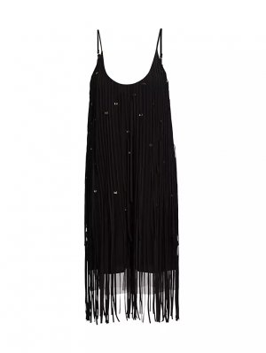 Мини-платье из тюля с вышивкой и бахромой , черный Jason Wu Collection