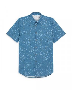 Рубашка с короткими рукавами приталенного кроя на пуговицах спереди , цвет Blue PS Paul Smith