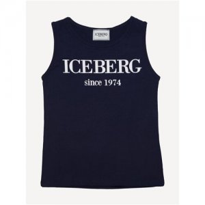 CNICE0100J, майка, ICEBERG, Blu, трикотаж, мальчики, размер JR Iceberg. Цвет: черный/синий