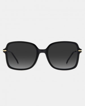 Черные квадратные женские солнцезащитные очки из ацетата с металлическими дужками , черный Carolina Herrera