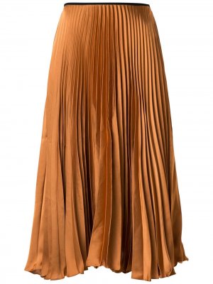 Атласная плиссированная юбка Lisa Eva. Цвет: нейтральные цвета