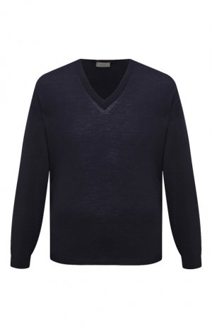 Шерстяной пуловер Canali. Цвет: синий