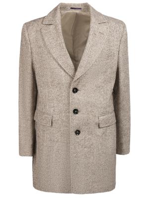 Однобортное пальто Sarto Reale. Цвет: бежевый