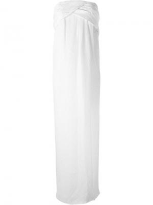 Длинное драпированное платье Pascal Millet. Цвет: белый