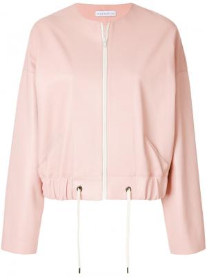 Укороченная куртка без воротника Inès & Maréchal. Цвет: розовый и фиолетовый