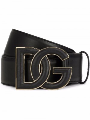 Ремень с пряжкой-логотипом Dolce & Gabbana. Цвет: черный