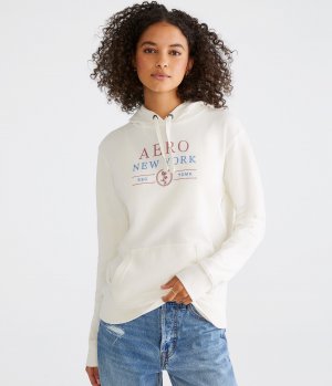 Пуловер с капюшоном Aero New York , белый Aeropostale. Цвет: белый