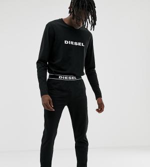Черный пижамный комплект с логотипом Diesel. Цвет: черный