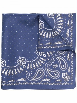 Шелковый платок с принтом пейсли Longchamp. Цвет: синий