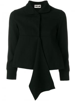 Укороченная куртка с оборкой Hache. Цвет: чёрный
