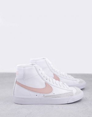 Белые и бледно-розовые кроссовки Blazer Mid '77 Nike