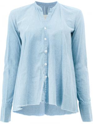 Классическая приталенная блузка Greg Lauren. Цвет: синий