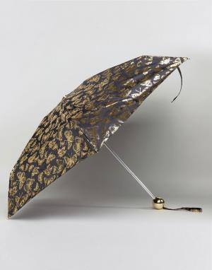 Зонт с бабочками New Look. Цвет: черный