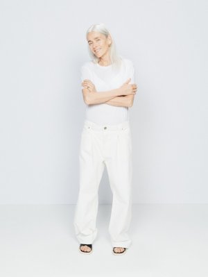 Складные мешковатые джинсы-бойфренды «папа» из органического хлопка , белый Raey