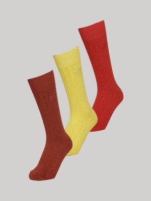 Носки унисекс из смеси органического хлопка в рубчик с круглым вырезом , вечерняя примула/желтый/оранжевый Superdry