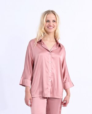 Женская рубашка с длинным рукавом три четверти , розовый Molly Bracken